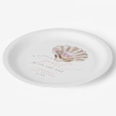 小エレガントさな真珠が赤ちゃんシャワーの途中にある ペーパープレート (アングル)