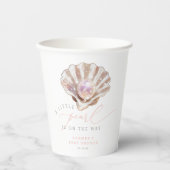 小エレガントさな真珠が赤ちゃんシャワーの途中にある 紙コップ (正面)