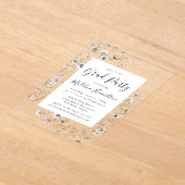 小エレガントさな野草卒業パーティー アクリル招待状 (レイダウン)