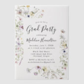 小エレガントさな野草卒業パーティー ベラム紙招待状 (正面)