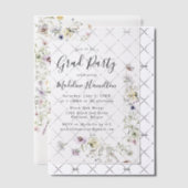 小エレガントさな野草卒業パーティー ベラム紙招待状 (オフセット (招待状))