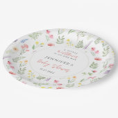 小エレガントさな野草坊保女の子シャワー ペーパープレート (アングル)