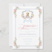 小エレガントプリンセスベア赤王室のちゃんシャワー 招待状 (正面)
