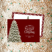 小エレガントメリーさなクリスマスツリーは暗い赤をplaid シーズンカード