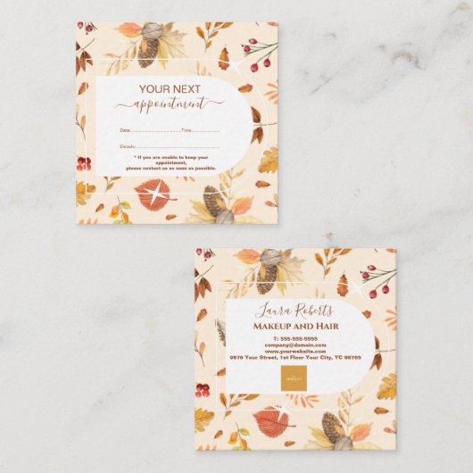 小エレガント事業主アポイントメントカード 予約カード (正面/裏面)