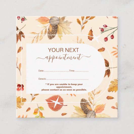 小エレガント事業主アポイントメントカード 予約カード (正面)