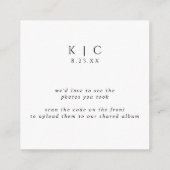 小エレガント共有QRコード付きラブカード エンクロージャーカード (裏面)