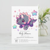 小エレガント恐竜の赤ちゃんシャワー 招待状 (スタンド正面)