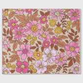 小エレガント手花柄 ラッピングペーパー (フラット)