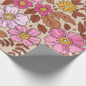 小エレガント手花柄 ラッピングペーパー (角)