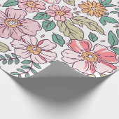 小エレガント手花柄 ラッピングペーパー (角)