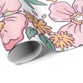 小エレガント手花柄 ラッピングペーパー (ロールコーナー)