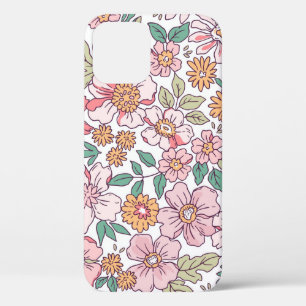 小エレガント手花。 iPhone 12ケース