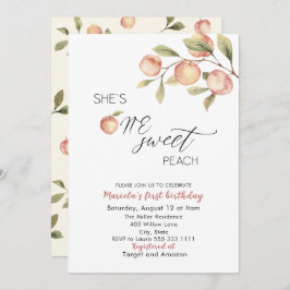 小エレガント桃の水色の赤ちゃんシャワー 招待状