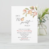 小エレガント桃の水色の赤ちゃんシャワー 招待状 (スタンド正面)