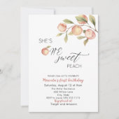 小エレガント桃の水色の赤ちゃんシャワー 招待状 (正面)