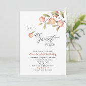 小エレガント桃の水色の赤ちゃんシャワー 招待状 (スタンド正面)