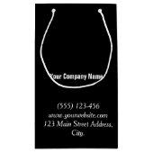 小エレガント業用ロゴブラックショッピングバッグ スモールペーパーバッグ (裏面)