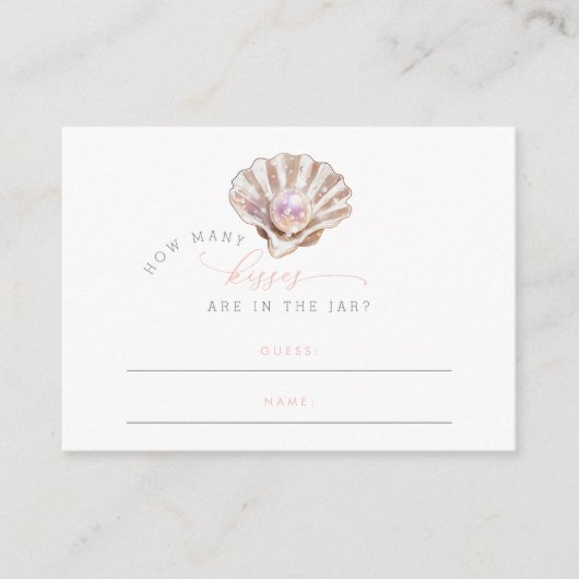 小エレガント真珠どのように多くのキス赤ちゃんシャワー エンクロージャーカード (正面)