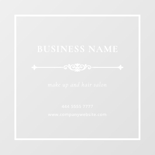 小エレガント規模企業サロン名の白い枠 ウィンドウサイン (シート)