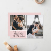 小エレガント赤面2 Photo Collage結婚's ノートカード (正面/裏面インサイチュ)