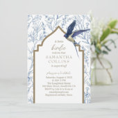 小エレガント鳥の森の牧草地の赤ちゃんシャワー 招待状 (スタンド正面)