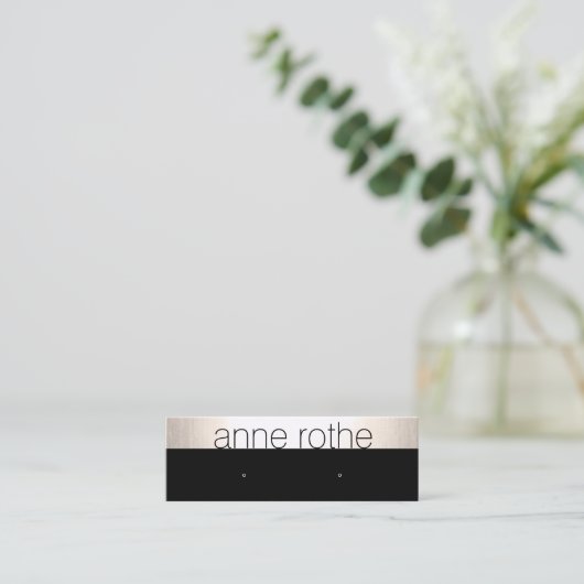 小エレガント黒イヤリング表示ホルダー スキニー名刺 (スタンド正面)