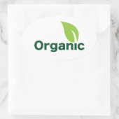 小オーガニック葉シール 楕円形シール (バッグ)