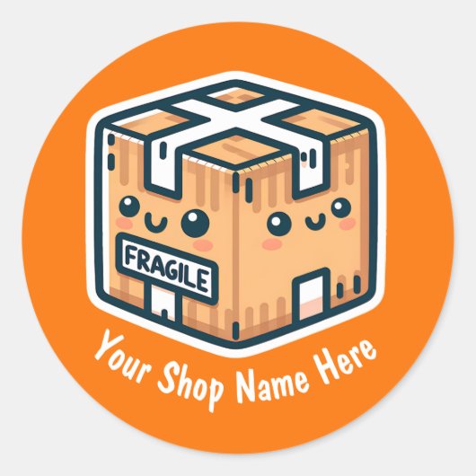 小カスタムさなビジネスやショップ向けの壊れやすいシール ラウンドシール (正面)