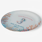 小カスタムさな人魚が海の下を歩いている ペーパープレート (アングル)