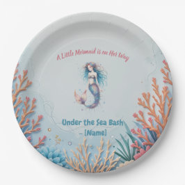 小カスタムさな人魚が海の下を歩いている ペーパープレート