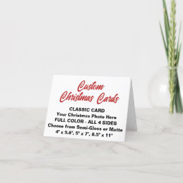 小カスタムパーソナライズされた型4インチx 5.6インチクリスマスカード シーズンカード