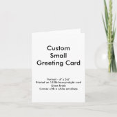 小カスタム型グリーティングカード – ポートレート4インチx 5.6インチ カード (正面)