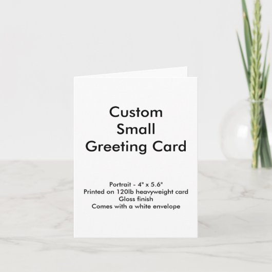 小カスタム型グリーティングカード – ポートレート4インチx 5.6インチ カード (正面)