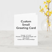 小カスタム型グリーティングカード – ポートレート4インチx 5.6インチ カード (黄色い花)