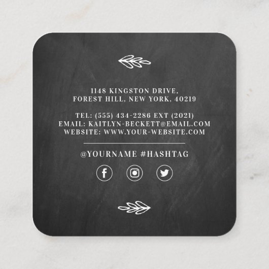 小カスタム型用品の自家製/手作り スクエア名刺 (裏面)