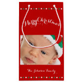 小カスタム抱き枕赤メリークリスマス スモールペーパーバッグ (裏面)