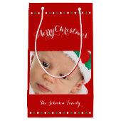 小カスタム抱き枕赤メリークリスマス スモールペーパーバッグ (正面)