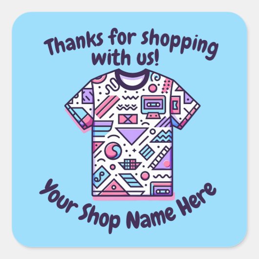 小カスタム業名レトロT型ポッド販売者 スクエアシール (正面)