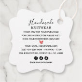 小カスタム業用ニット供給包装ラベル フェイバータグ (裏面)