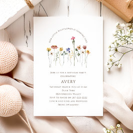 小カラフルさな山花一誕生日 招待状