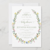 小カラフルさな野花の赤ちゃんシャワーの招待 招待状 (正面)