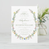 小カラフルさな野花の赤ちゃんシャワーの招待 招待状 (スタンド正面)