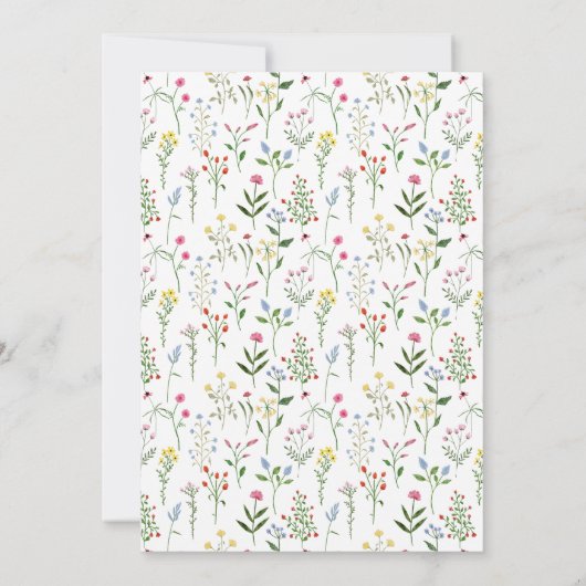 小カラフルさな野花の赤ちゃんシャワーの招待 招待状 (裏面)