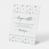 小カラフルさな野花の赤ちゃん女の子おむつオムツ 台座サイン (正面)