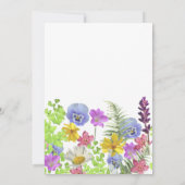 小カラフルさな野花少女の赤ちゃんシャワー 招待状 (裏面)