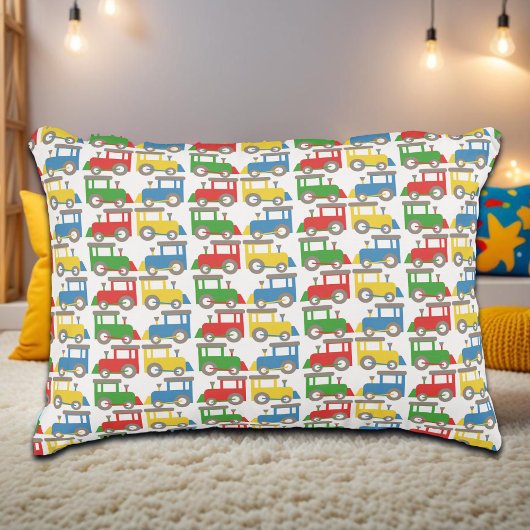 小カラフル列車のパターン アクセントクッション