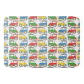 小カラフル列車のパターン バスマット (正面)
