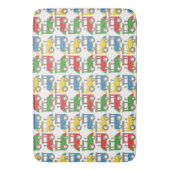 小カラフル列車のパターン バスマット (正面縦)