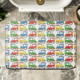 小カラフル列車のパターン バスマット